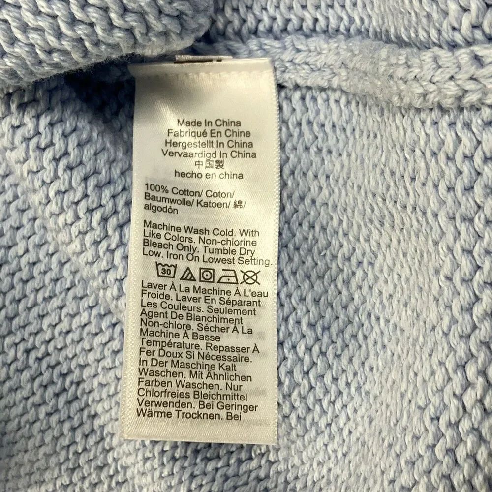 J Crew 1988 Rollneck Sweater Womens M Blue Cotton Coastal Preppy Oarsman BW186